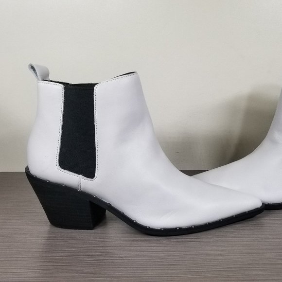 CHARLES by Charles David Polar Chelsea Boot, White Leather, Womens Size 7 - Picture 7 of 12